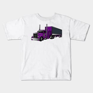 Semi-trailer truck cartoon illustration Kids T-Shirt